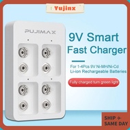 YUJINX Intelligent Battery Charger Durable Portable LED Indicator Fast Charging Dock for 9V 6F22 Ni-