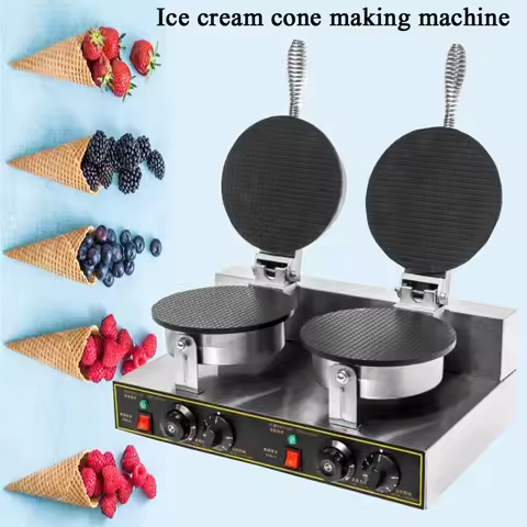220V Single Head Ice Cream Cone Making Machine Stainless Steel Delicious Crispy Egg Roll Making Mach