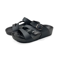 XES Ladies BSLM61230 Z-Cross Sandal Wedges (Black/Camel)