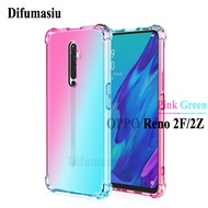 For OPPO Reno 2F/Reno 2Z Shockproof Soft Case Covers Gradient Color Silicone Soft TPU Casing Colorful Back Cover Anti Fall OPPO Reno 2F Phone Case