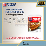 5L Nippon Paint Satin Glo 1001 Brilliant White Paint Cat Rumah Nippon Paint Interior Cat Putih Dindi
