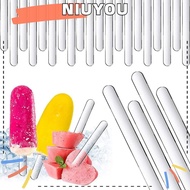 NIUYOU Popsicle Sticks, Transparent Reusable Popsicle Mold, Accessories Acrylic Cake Pop Sticks