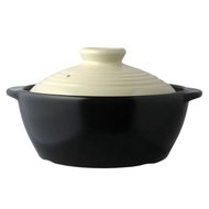 Black & White Multi-Use IH Compatible Donabe Pot Size 8 2.4L For 3-4 People
