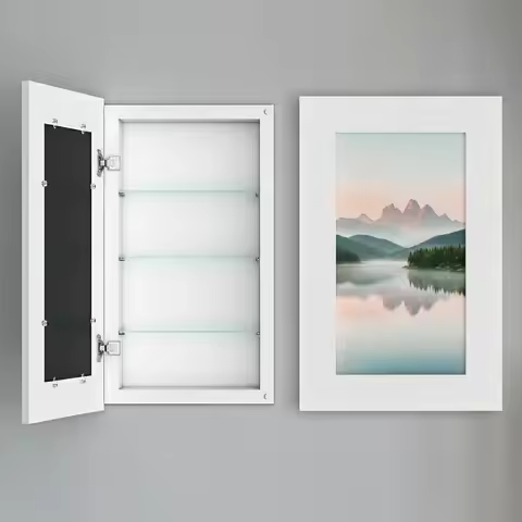 Medicine Cabinet No Mirror, Recessed Medicine Cabinet, Hidden In Wall Niche, Without Mirror, Picture
