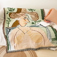 ผ้าคลุมโซฟาสไตล์นอร์ดิกผ้าพื้นหลังผ้าสำหรับงีบหลับผ้าห่มโซฟาเดี่ยว Mlife อินเทรนด์ โซฟาโยนป้องกันฝุ่