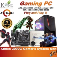 [Used][Gaming System Unit] AMD Athlon 3000G 3.5GHZ/Gigabyte A320M-s2h/WIN 10 PRO/8GB D4 RAM/240GB SS