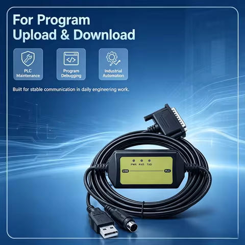 USB-SC09 Programming Cable for Mitsubishi FX1N FX2N FX3U A1S PLC, 3M USB Upload Download Cord Enhanc