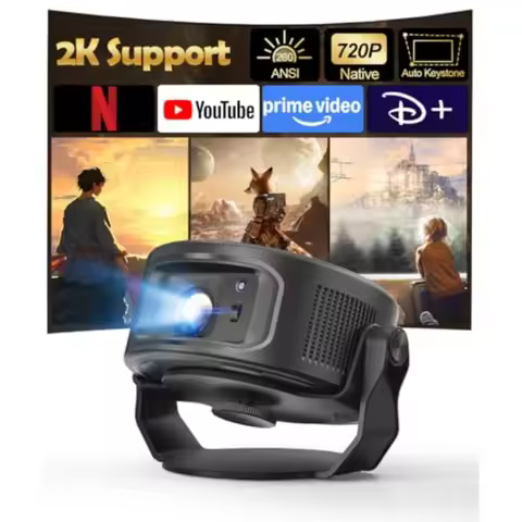 Mini Portable WiFi Bluetooth Projector with Built-in Apps Auto Keystone Video Projector for Home The