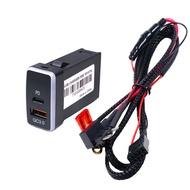 FHJIK อะแดปเตอร์สำหรับ Toyota Land Cruiser LC100 USB ที่ชาร์จแบตในรถ QC3.0ที่ชาร์จแบตในรถ PD 5A ชาร์