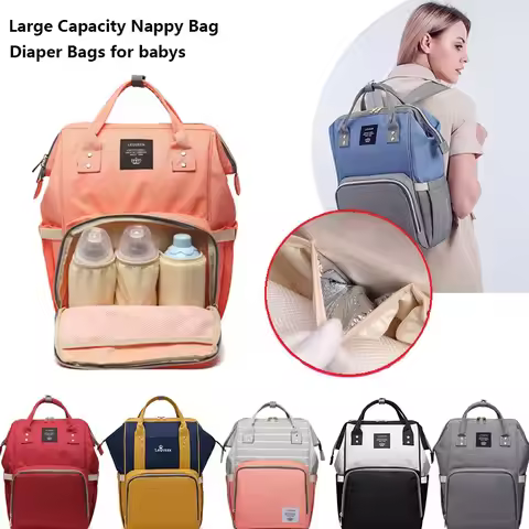 Lequeen Large Capacity Fashion Mommy Bag Maternity Nappy Diaper Bags Travel Backpack Nursing Bag for
