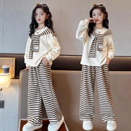 nyonya kebaya set kids baju kurung cotton baby Sut fesyen musim luruh gadis 2025 sweater berjalur se