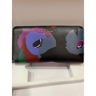 Kate Spade Black Spencer Floral Collage Zip-around Continental Wallet