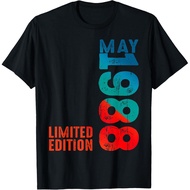 Men's cotton T-shirt 37 YEARS 37TH BIRTHDAY LIMITED EDITION 1988 T-Shirt Print Original Design Gifts
