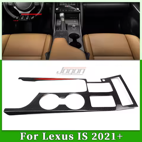 LHD Carbon Fiber Car Interior Center Console Gear Shift Water Panel Cover Trim For Lexus IS300 IS350