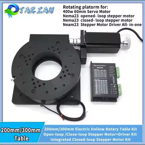 360 Degree Indexing Plate High Precision Electric Rotary Table Ratio 180/288:1 Nema 23 Step Motor Dr