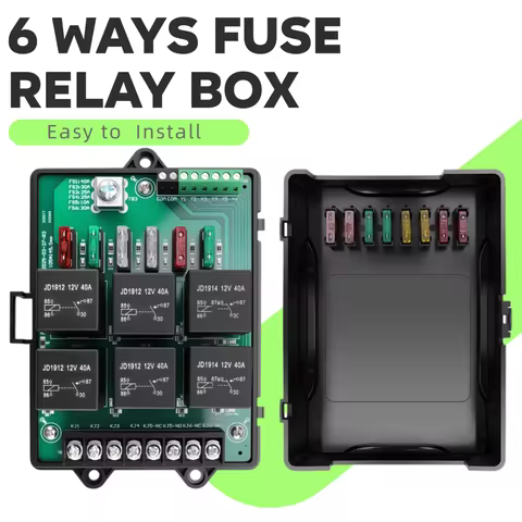 Newest 6 Ways Fuse Box Holder 12V Relay Box Fuse Relay Box Automotive Universal Fuse Panel Blade Fus