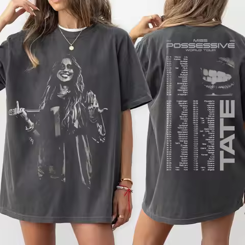 Tate McRae 2025 Concert, Tate McRae Miss Possessive Tour 2025 Shirt, Summer unisex Loose and Breatha