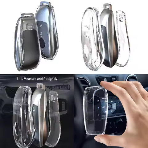 For Mercedes For TPU Transparent Key Case Cover Holder Fits E Class E400 E63 and S Class S560 S63 S6