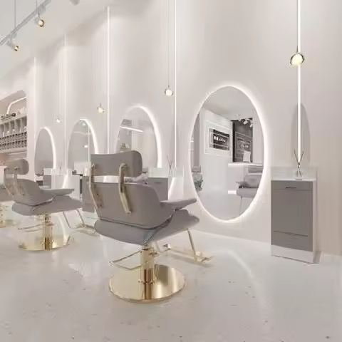 Internet celebrity barber shop with light mirror simple trendy shop touch LED light mirror hair salo