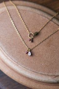 鋯石水滴 - 鋯石 天然石 項鍊 鎖骨鍊 (四色)
