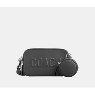 Coach Slim Charter Crossbody With Coach Graphic Charcoal (Retail Collection)
