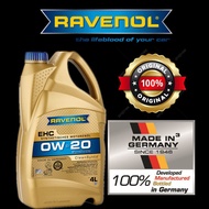 RAVENOL ENGINE OIL EHC SAE 0W-20 FULLY SYNTHETIC 4L MADE IN GERMANY