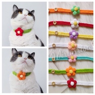 PET COLLAR Cat Mini Flower Crochet Handmade1
