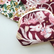 MAHO x ROSA Two Sided Matching Fabric Kiss Clasp Coin Pouch / Kiss Lock Purse