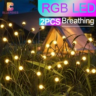 LED Solar Light 2PCS Firefly Light Swaying Light Outdoor Firework Light Waterproof Energy Saving High Battery Life RGB Color Change for Park Garden Lawn Yard Patio Planter Path Cemetery Landscape Decoration Lighting