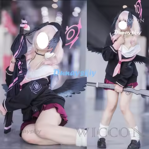 Game Shimoe Koharu Blue Archive Project MX Cosplay Costume Wig Anime Trinity General School Loli Sai