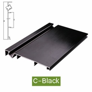 H100mm Aluminium Profile Baseboard Milky Cover Channel Diffuser Suface Mounted Wall Floor Corner Ski