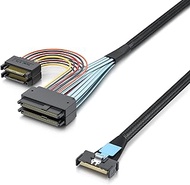 ipolex MCIO to U.2, PCIe GEN4 MCIO 8X SFF-TA-1016 to 2xSFF-8639 with 15Pin SATA Power, Enterprise Se