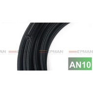 BRAIDED HOSE AN10 PER METER BLACK NYLON