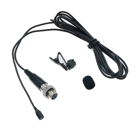 ACT550 Tie Clip Omnidirectional Lavalier Lapel Microphone For MiPro ACT Wireless BeltPack 4-Pin Lock