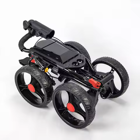 Cheap Portable Moving Golf Trolley Push Cart 4 Wheel Folding Golf Trolley