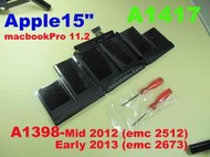 高品質 MacbookPro15 電池 Y2012 MC975 MC976 A1417 A1398