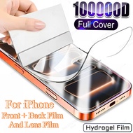 3D Camera Lens Protector For iPhone 17 16 16e 15 14 Air Pro Plus Max Hydrogel Film Phone Front + Bac