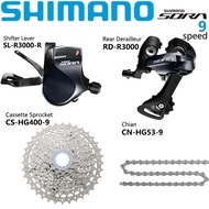 Shimano SORA R3000 Groupset 9 Speed Road Bike Right Shifter Lever Rear Derailleur HG400 Cassette 11-