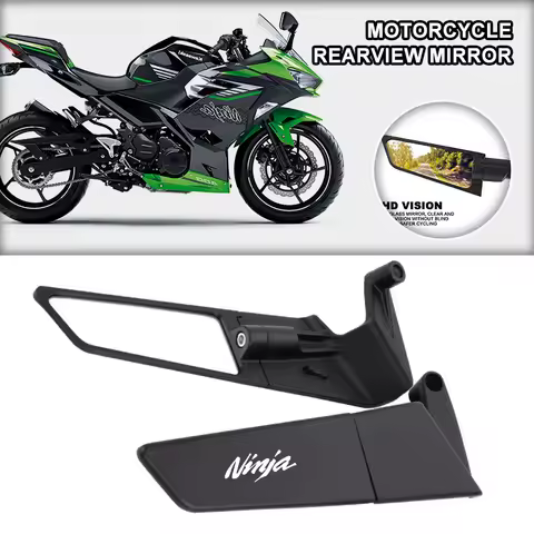 Adjustable Motorcycle Wind Wing Stealth RotateSide View Mirror For NINJA Kawasaki NINJA125 250 300 N