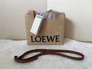 [100% 正品] LOEWE Mini Font Tote in Raffia（草編酒椰纖維托特包）