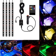 RGB LED Car Foot Light Ambient Floor Lamp Lighter Plug Multiple Modes Interior Decorative Lights Car Accessories