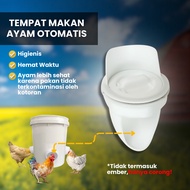 Chicken Feeder Hole Chicken Bucket Rain Proof Automatic Chicken Feeder Automatic Poultry Chicken Fee