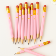 5/10/20/30pcs Pink Mini Pencils With Erasers, 4 Inches/10cm HB Hexagonal Golf Pencils, Suitable For