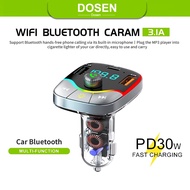 DOSEN Quick Charge 3.0 Car Charger with FM Transmitter Bluetooth 5.0 Handsfree FM Modulator