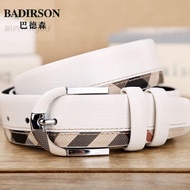 White Belt Men's Pin Buckle Genuine Leather First Layer Cowhide Youth British Trendy Casual Golf Bel