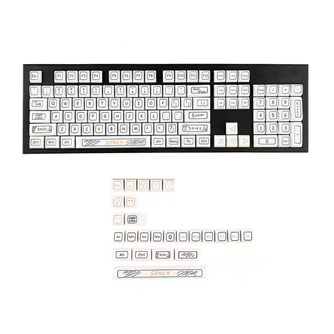 Graffiti 1.6mm Thickness MDA Profile Dye Sub Keycaps Ergonomic PBT Keycap Set For TKL 61 64 68 75 87