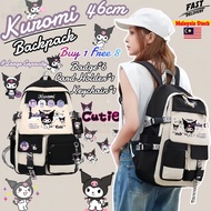 Kuromi School Bag Korean Style Backpack Travel Canvas Bagpack Woman Beg Sekolah Budak Perempuan Barang Kuromi