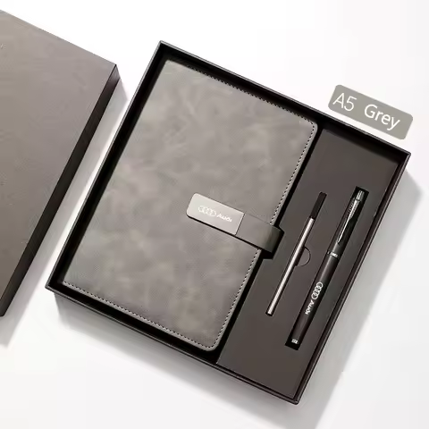 A5 Business Notebook Car Badges Leather Cover With Neutral Pen For Audi A3 A4 A5 S4 RS4 A5 S5 RS5 A6