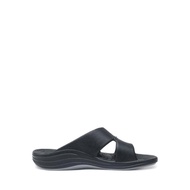 Promo Aetrex Slides Men's Sandals - Black Diskon