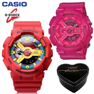 เดิม G-Shock GA110 GMAS110 ผู้ชายและผู้หญิงกีฬานาฬิกาคู่ตั้ง 200 เมตรกันน้ำกันกระแทกกีฬาคนรักกีฬานาฬิกาข้อมือรับประกัน 4 ปี GA-110FC-1A GMA-S110CC-4A